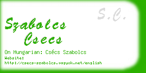 szabolcs csecs business card